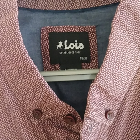 Lois Button down burgundy shirt XL - Picture 3 of 9
